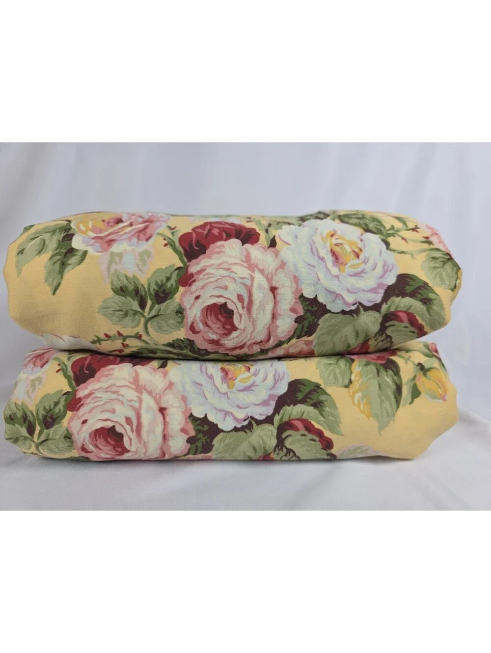 Ralph Lauren Kathleen Queen Flat Sheets Yellow Floral Blue Tag Set Of 2